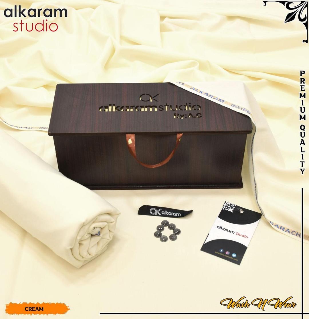 Men's Wash & Wear Plain Suit Cream Summer