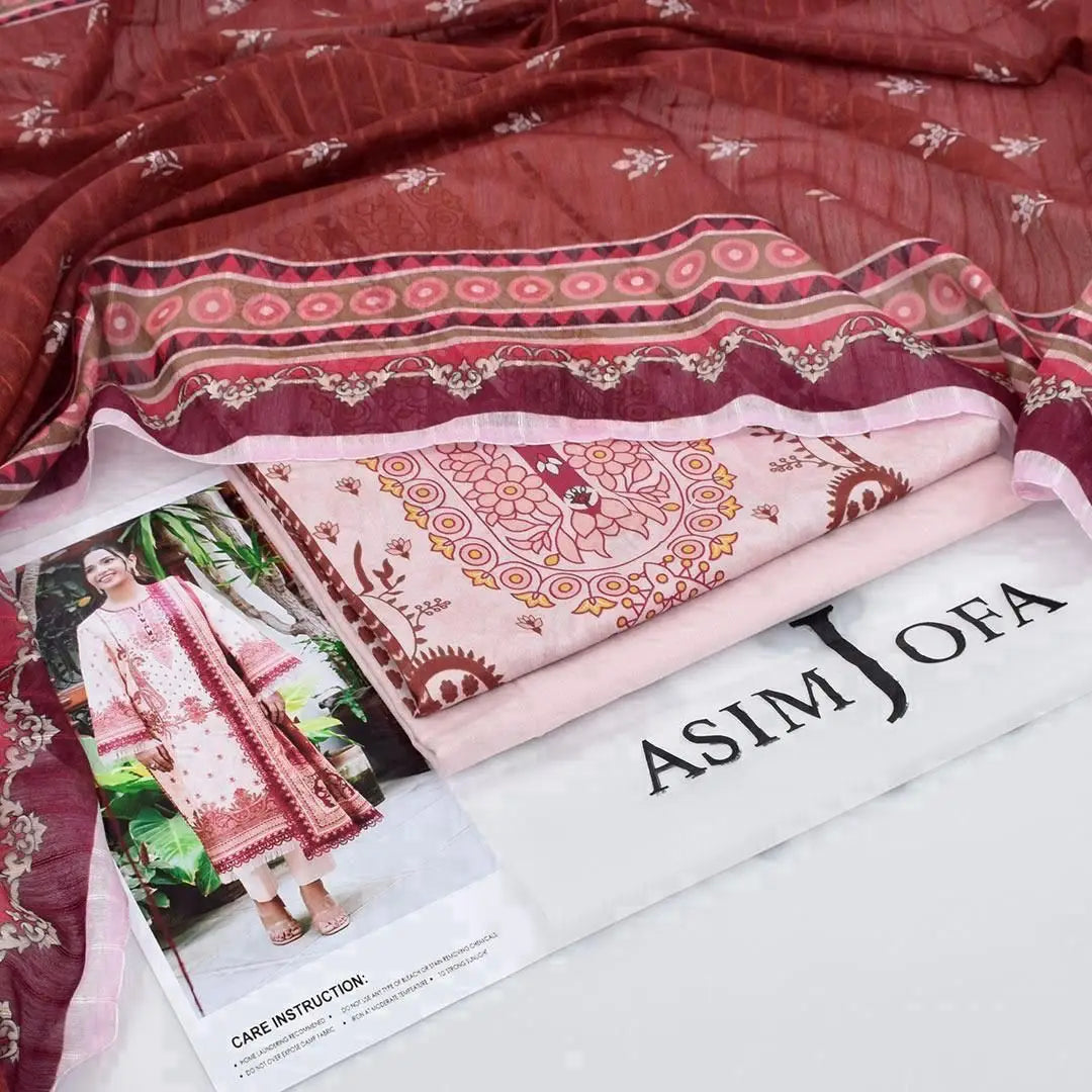 3 Pcs Women's Unstitched Digital Print Suit