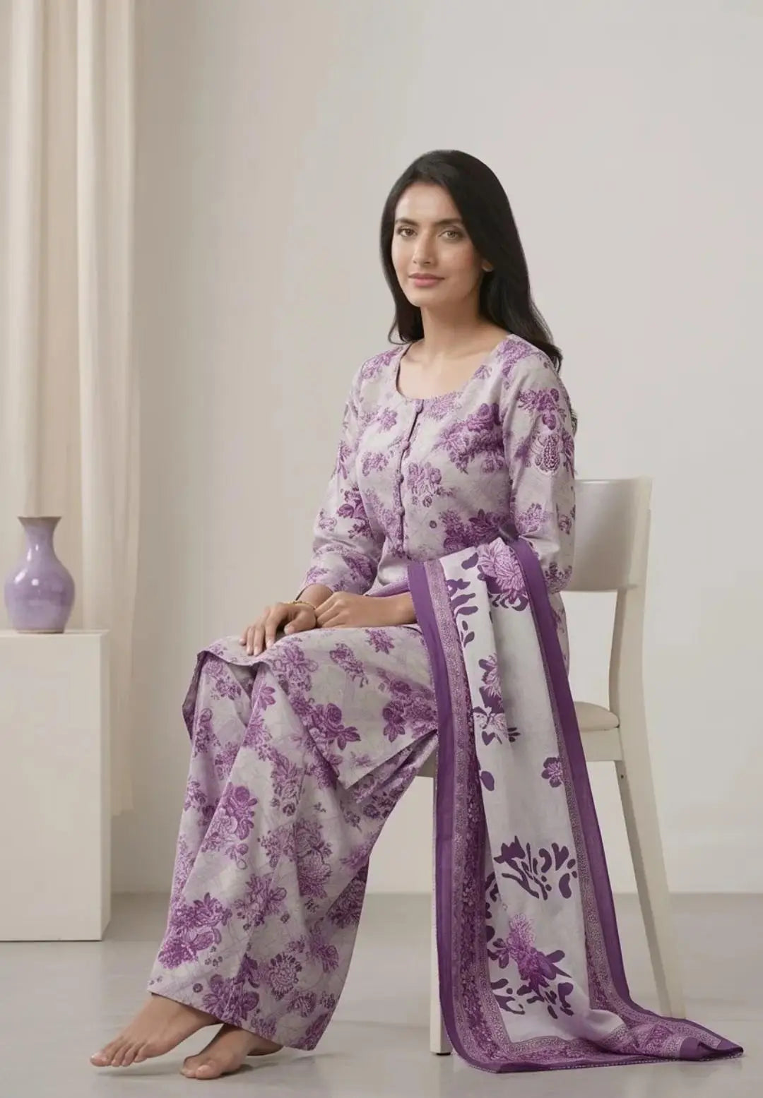 Women's Unstitched 3.Pc Digital Print Suit