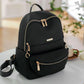 Black Nylon Backpack Set 16" with Chest Bag for Women