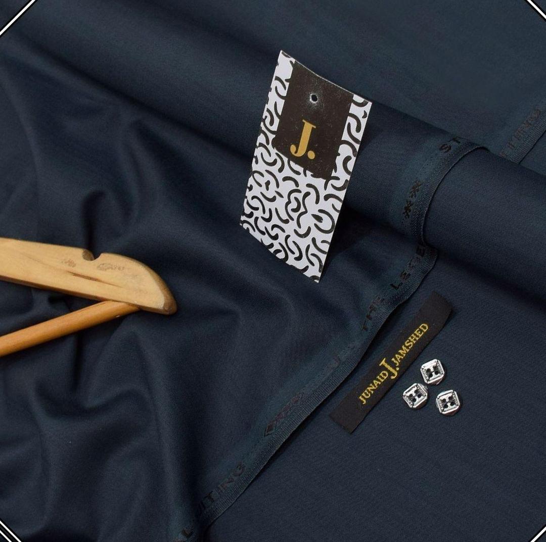 Unstitched Wash & Wear Plain Blue Suit for Men