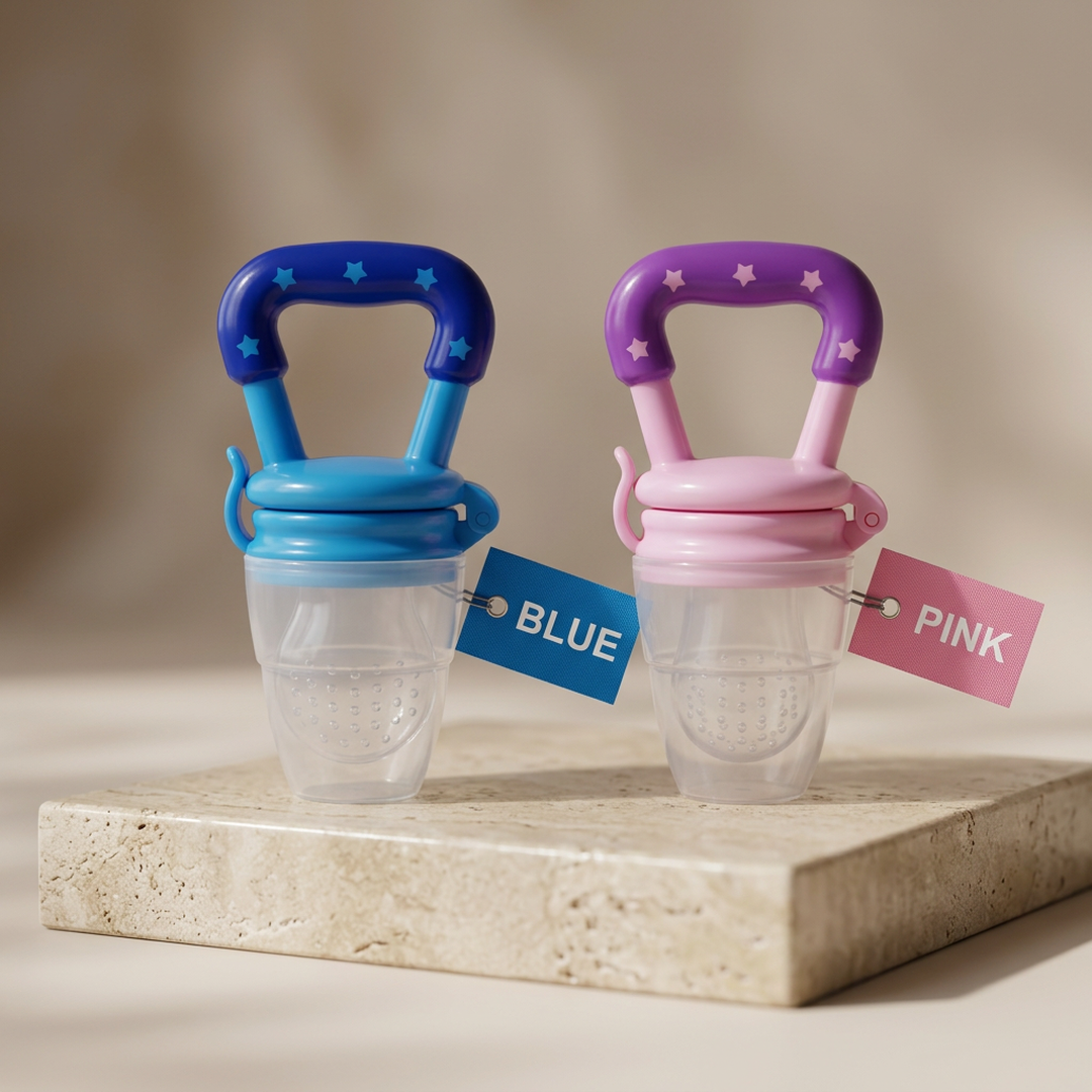 Silicone Fruit Feeding Pacifier for Baby Pink Blue