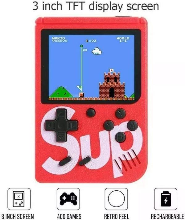 Portable Video Game for Kids, Durable Plastic, 6-Hour Battery, 3" Screen