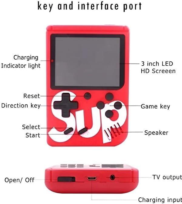 Portable Video Game for Kids, Durable Plastic, 6-Hour Battery, 3" Screen