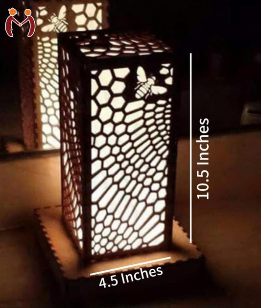 Rechargeable Honeycomb Bee Lamp 10.5" Dark Brown