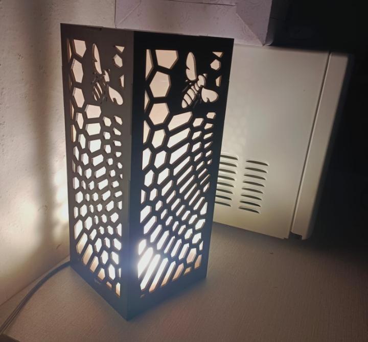 Rechargeable Honeycomb Bee Lamp 10.5" Dark Brown