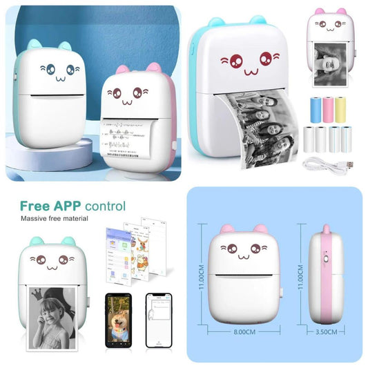Cute Pink Pocket Printer for Students & Creators