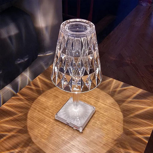 Rechargeable Crystal Table Lamp with Multicolor Lighting