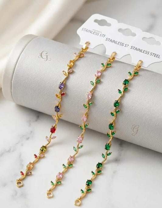 Multi colour Golden Base Trending Tulip Braclet
