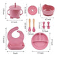 Silicone Baby Feeding Set 10pcs with 3 Compartment Plate & Cup