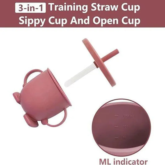 Silicone Baby Feeding Set 10pcs with 3 Compartment Plate & Cup