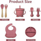 Silicone Baby Feeding Set 10pcs with 3 Compartment Plate & Cup