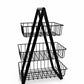 Black 3-Tier Detachable Fruit Basket for Kitchen Storage