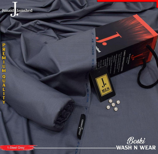 Men's Wash & Wear Grey Suit Boski Plain