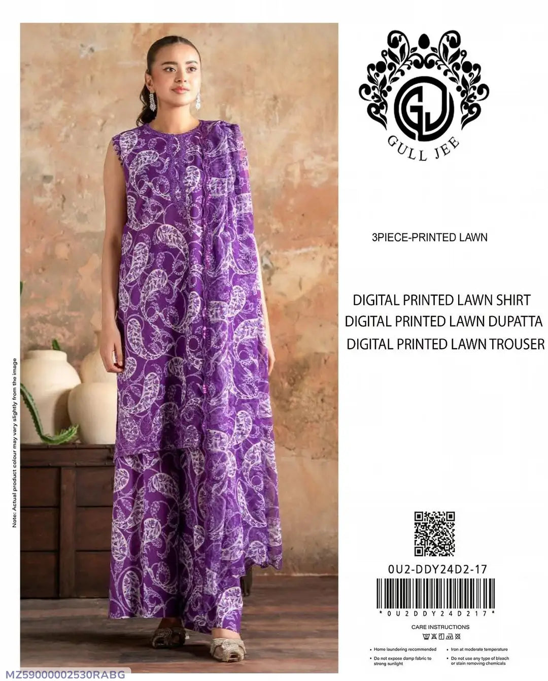 3 Pcs Women's Lawn Unstitched Digital Print Suit