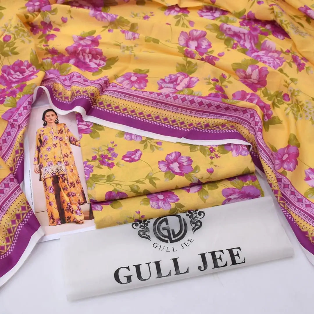 3 Pcs Women's Lawn Unstitched Digital Print Suit