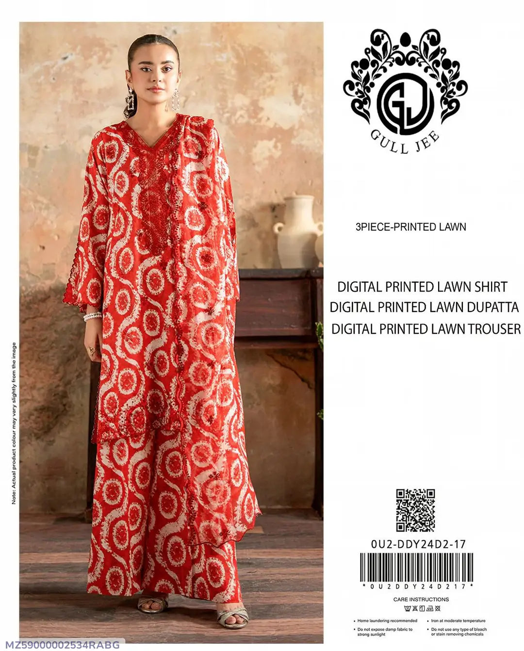 3 Pcs Women's Lawn Unstitched Digital Print Suit