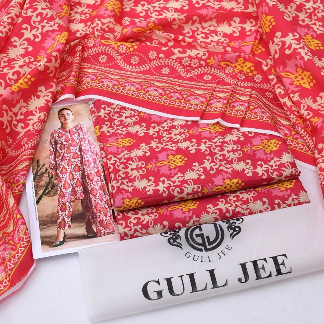 3 Pcs Women's Lawn Unstitched Digital Print Suit