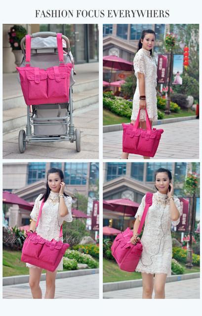 Pink Nylon Baby Bag with Shoulder Strap