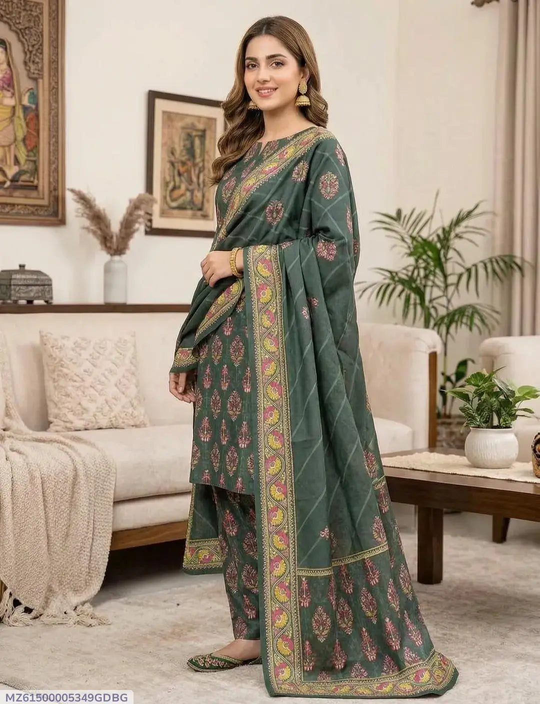 Women's Unstitched 3.Pc lawn Digital Print Suit