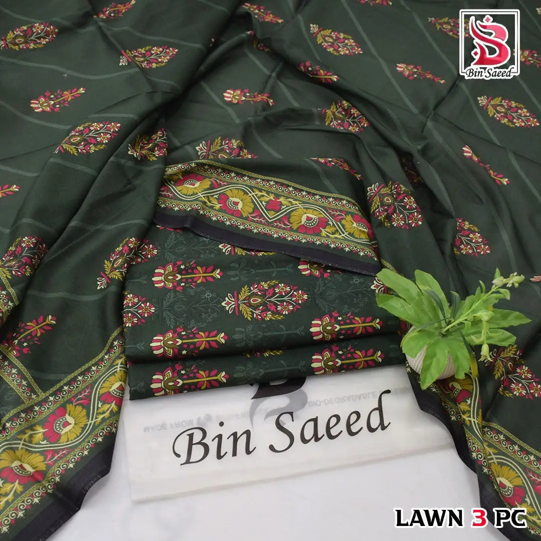 Women's Unstitched 3.Pc lawn Digital Print Suit