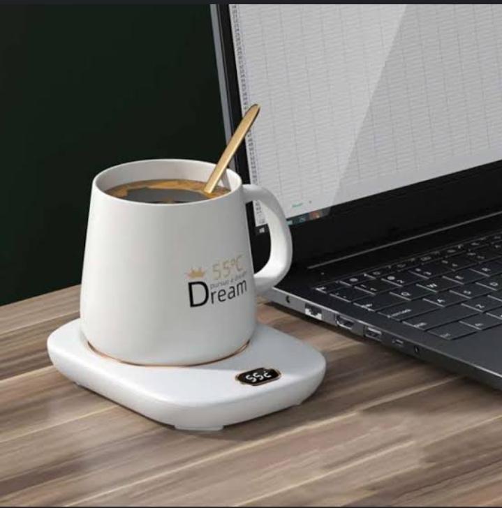 White Electric Mug Heater with Touch Control