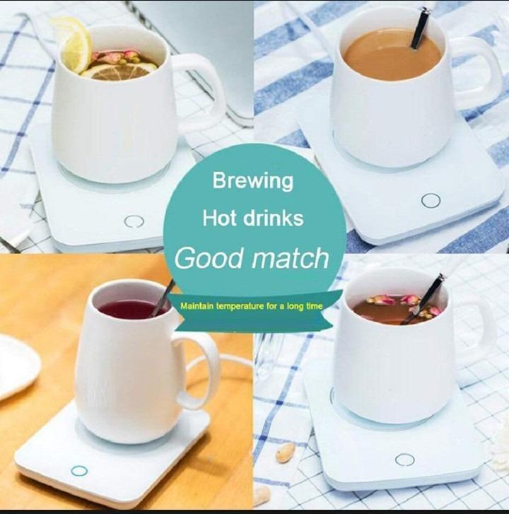 White Electric Mug Heater with Touch Control
