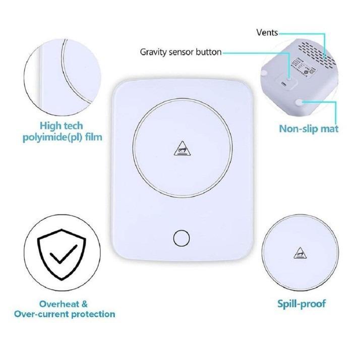 White Electric Mug Heater with Touch Control