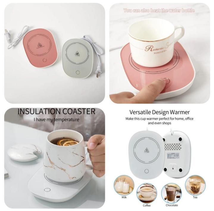 White Electric Mug Heater with Touch Control